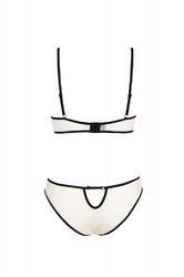 Dámské erotické body Savannah teddy Tělová s černou - BEAUTY NIGHT FASHION
